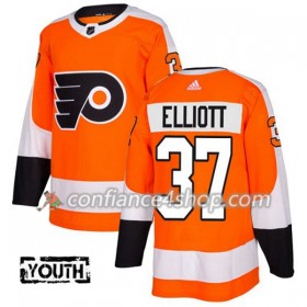 Adidas Maillot de Hockey Philadelphia Flyers Brian Elliott 37 2017-2018 Orange Authentic - Enfant